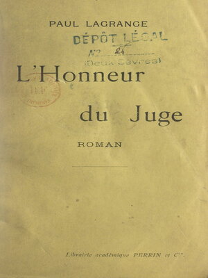 cover image of L'honneur du juge